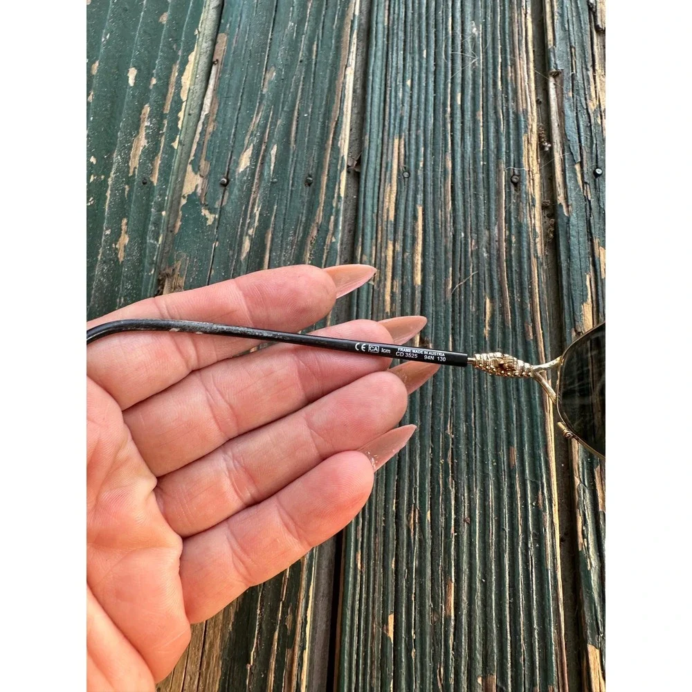 Christian Dior vtg Sunglasses Gold Tone CD 3525 94N Austria Damaged For Parts - Picture 6 of 9